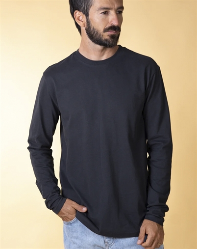 Elsk - Basic Brushed Langarm-T-Shirt - Black